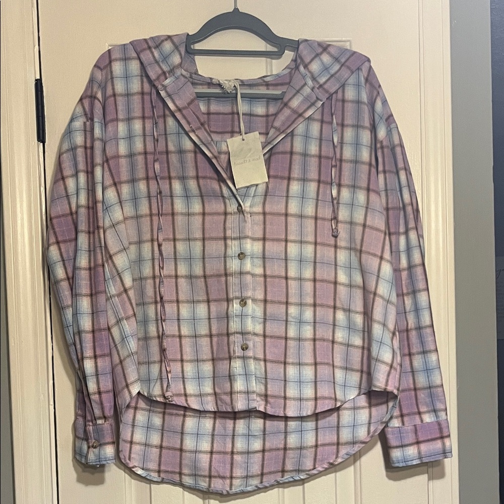 Hem & Thread Purple Plaid Button Down Shirt